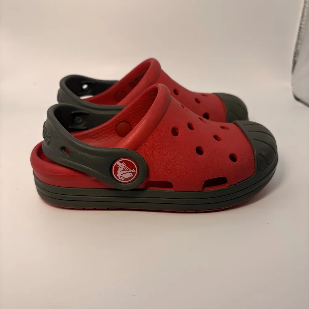 Baby Crocs Water Shoes Red‎ Gray C8